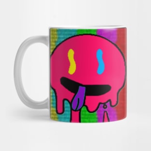 Colorful Trippy Graffiti Drip Silly Emoji Face Sticker Mug